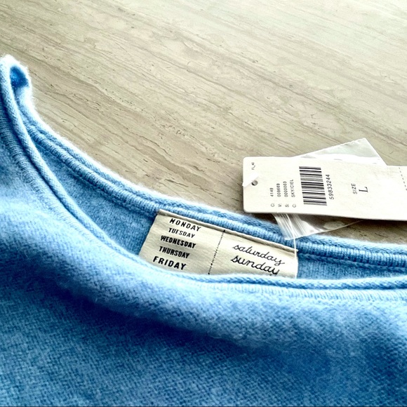 Anthropologie Lucia Cashmere Sweater Tee - Blue - Picture 8 of 12